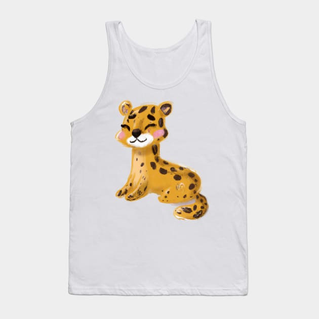 Cute Leopard Drawing Tank Top by Play Zoo